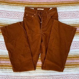 LEVIS 24” WAIST ORANGE CORDUROY FLARE JEANS